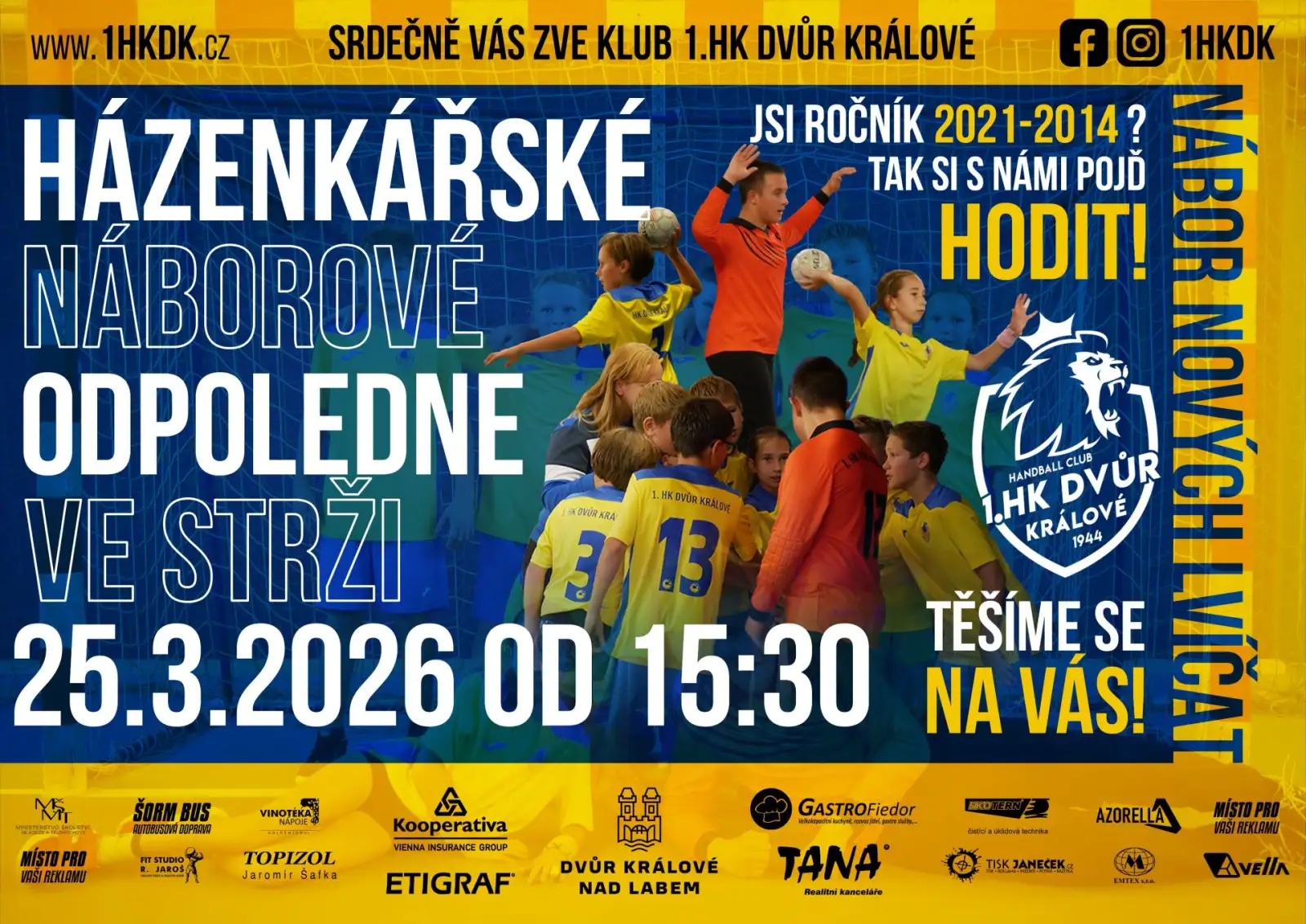 Nábor malých házenkářů - jaro 2026