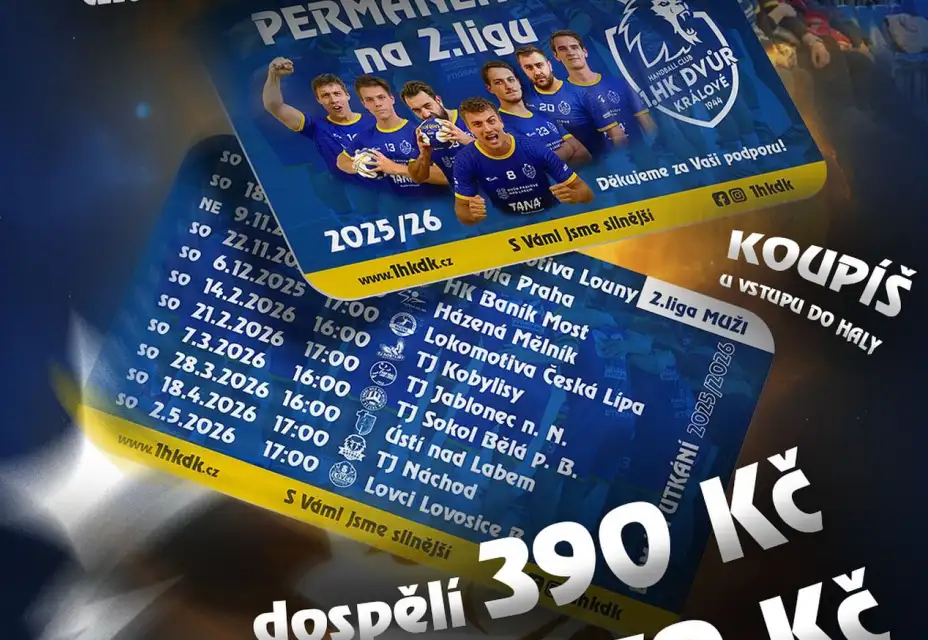 Permanentky na novou sezónu v prodeji!