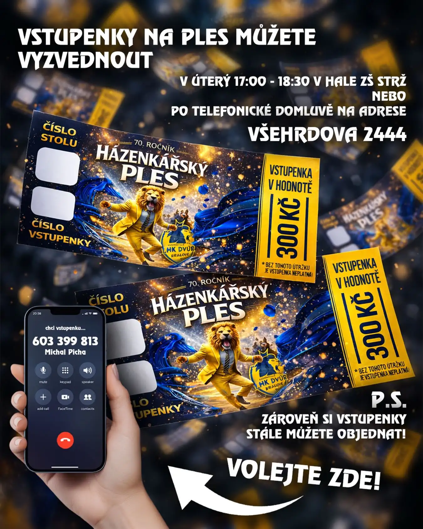 Důležité info ke vstupenkám na ples