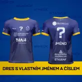 Dres s vlastním jménem a potiskem modrý